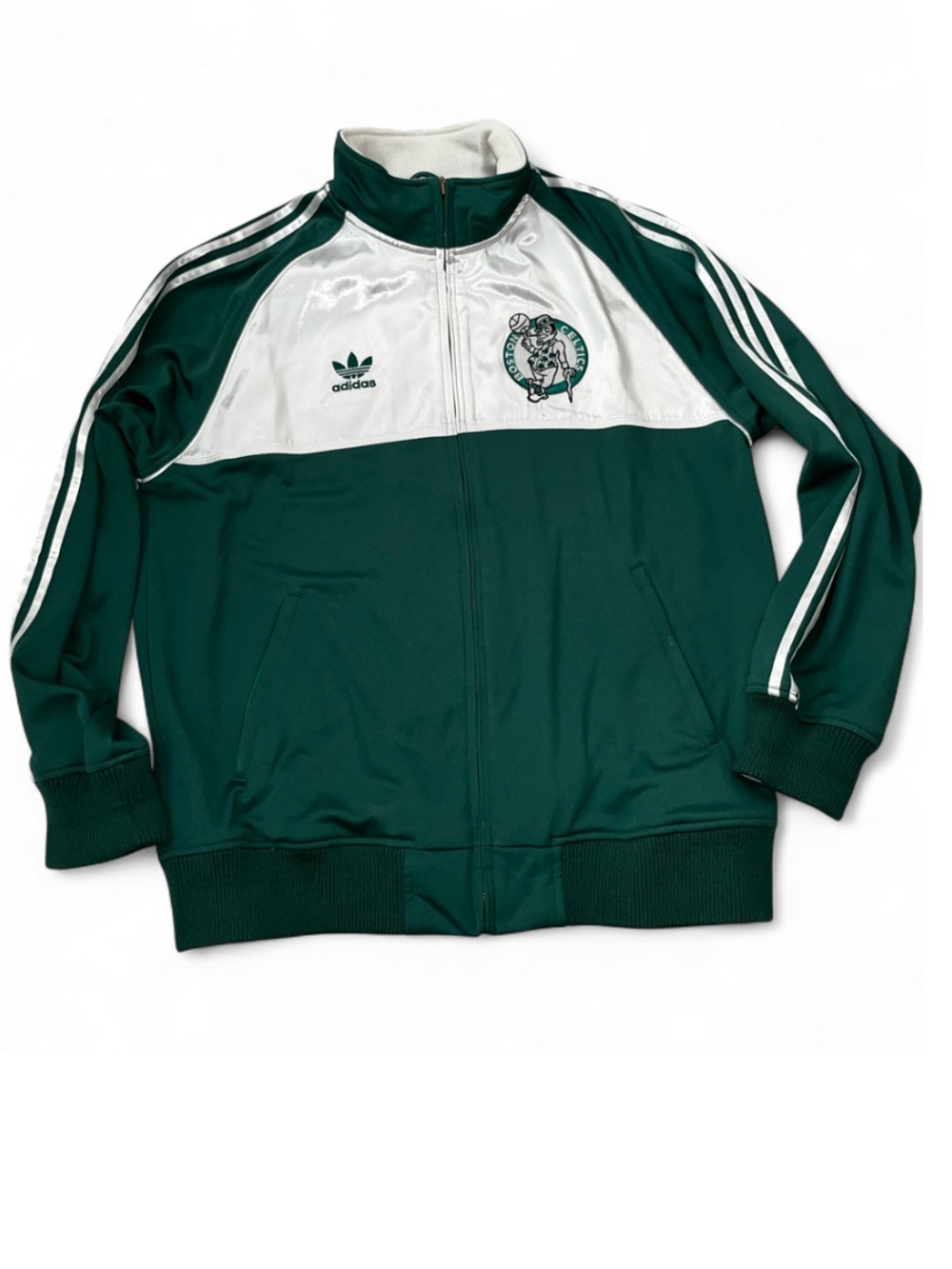 Vintage Adidas Boston Celtics NBA Track Jacket Green White Full-Zip